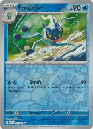 Frogadier Reverse Holo Pokemon card from Obsidian Flames