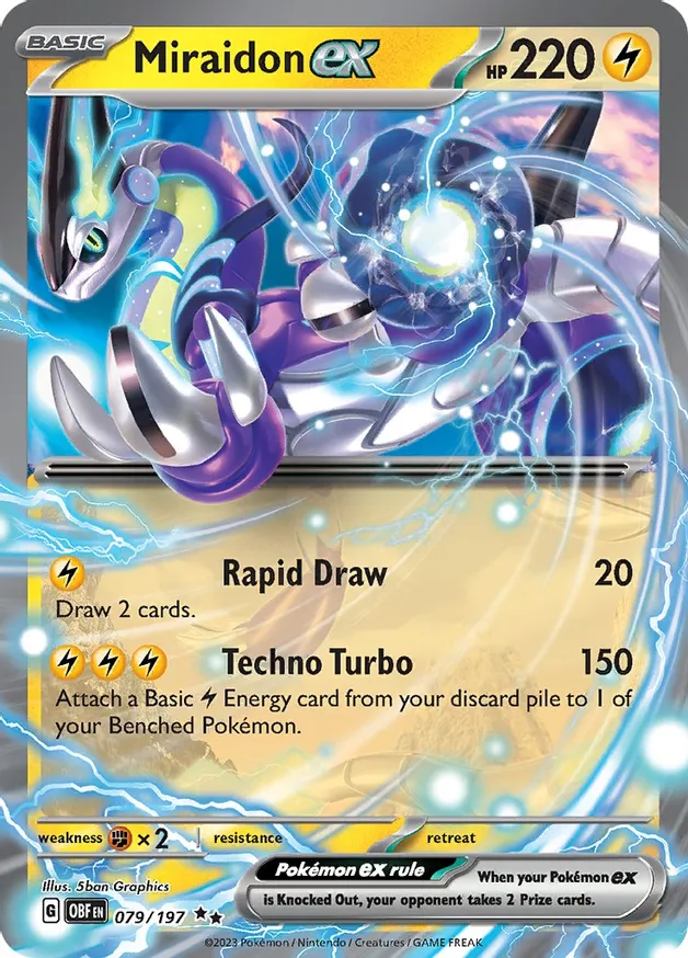 Miraidon ex Pokemon card from Obsidian Flames