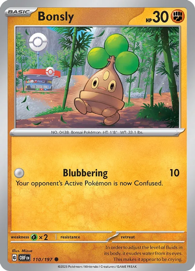 Bonsly Pokemon card from Obsidian Flames