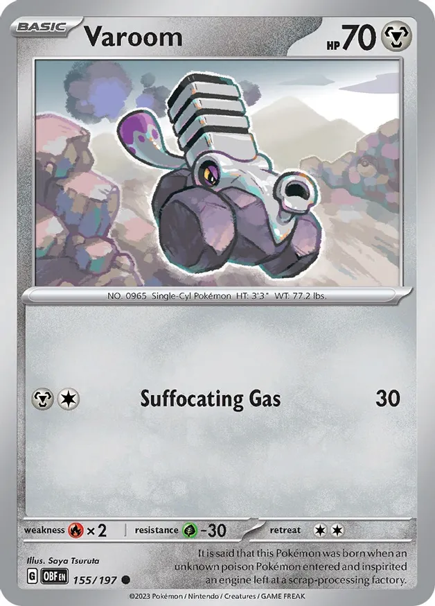 Varoom Pokemon card from Obsidian Flames