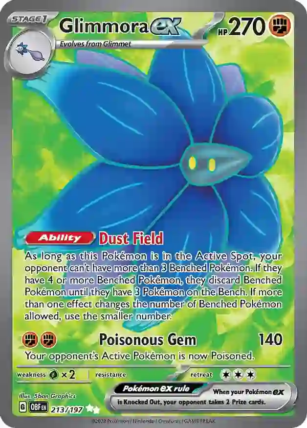 Glimmora ex Pokemon card from Obsidian Flames