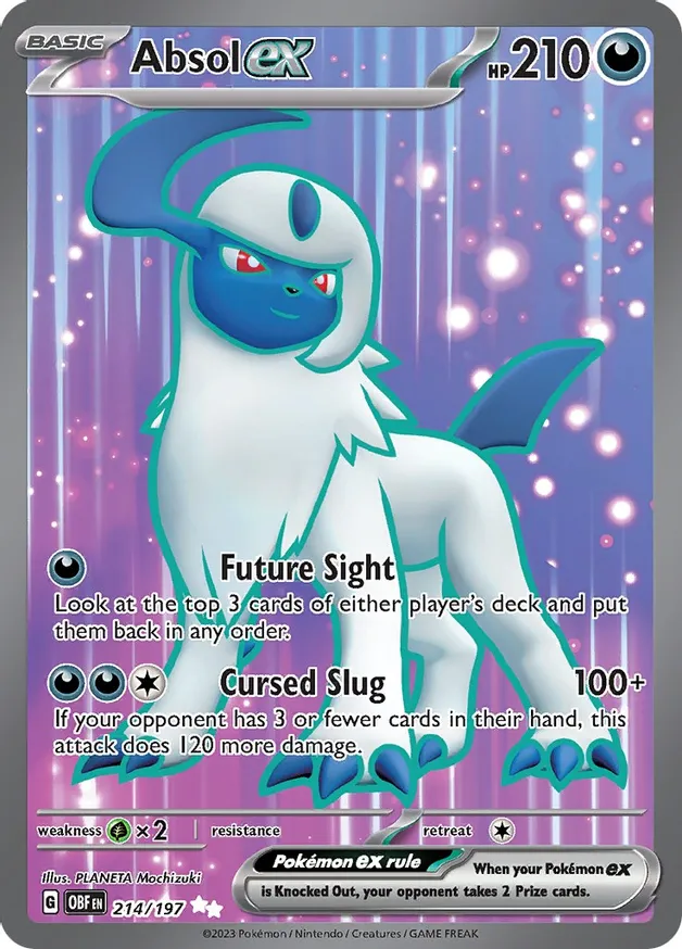 Absol ex Pokemon card from Obsidian Flames