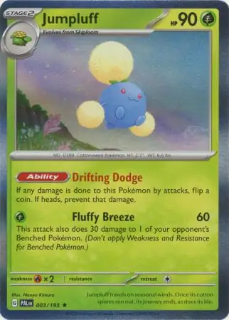 Jumpluff Pokemon card from Paldea Evolved