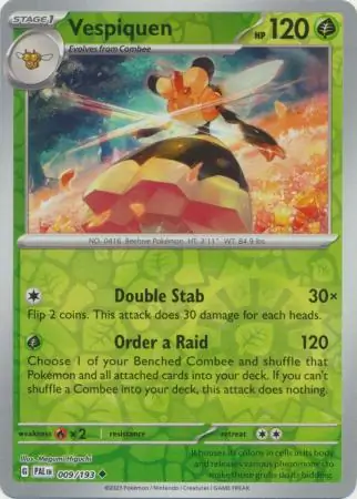 Vespiquen Reverse Holo Pokemon card from Paldea Evolved