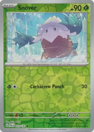 Snover Reverse Holo Pokemon card from Paldea Evolved