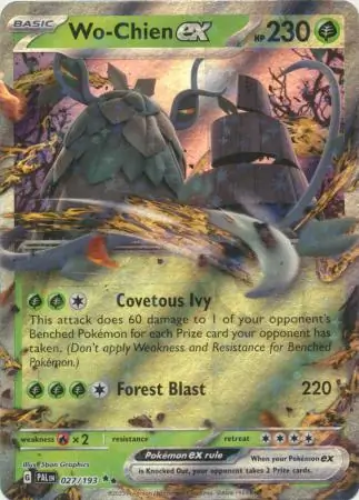 Wo-Chien ex Pokemon card from Paldea Evolved