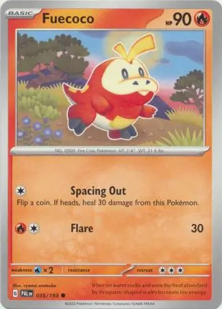 Fuecoco Pokemon card from Paldea Evolved