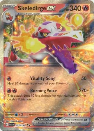 Skeledirge ex Pokemon card from Paldea Evolved