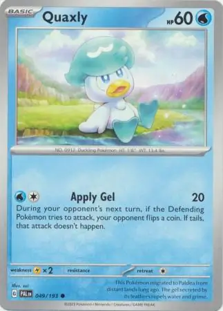 Quaxly Pokemon card from Paldea Evolved