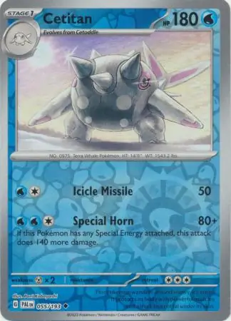 Cetitan Reverse Holo Pokemon card from Paldea Evolved