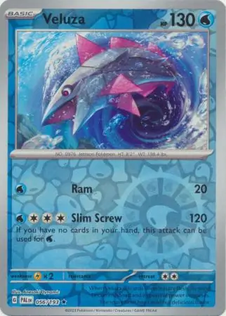 Veluza Reverse Holo Pokemon card from Paldea Evolved