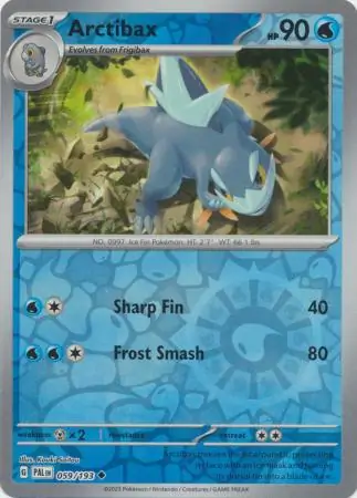Arctibax Reverse Holo Pokemon card from Paldea Evolved