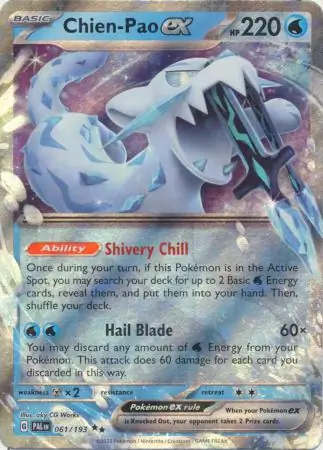 Chien-Pao ex Pokemon card from Paldea Evolved