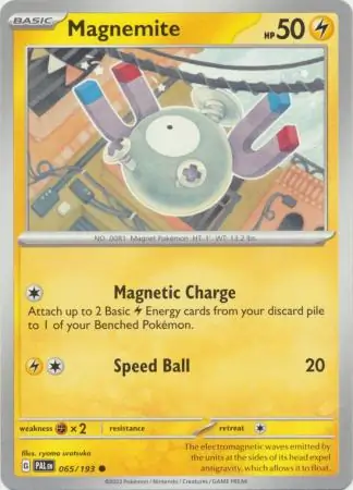 Magnemite Pokemon card from Paldea Evolved