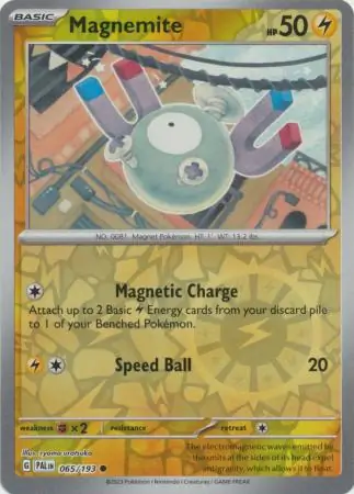 Magnemite Reverse Holo Pokemon card from Paldea Evolved