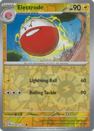 Electrode Reverse Holo Pokemon card from Paldea Evolved