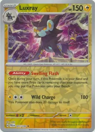 Luxray Reverse Holo Pokemon card from Paldea Evolved