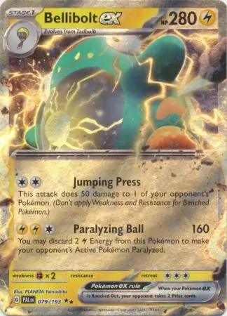 Belibolt ex Pokemon card from Paldea Evolved
