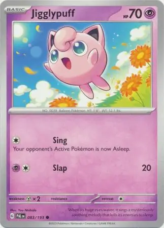 Jigglypuff Pokemon card from Paldea Evolved