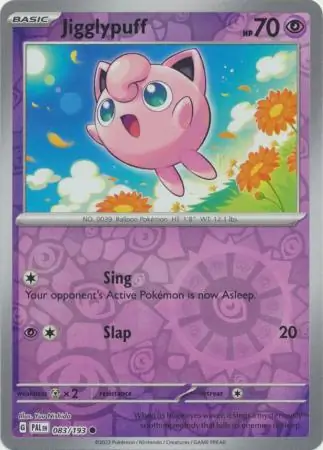 Jigglypuff Reverse Holo Pokemon card from Paldea Evolved