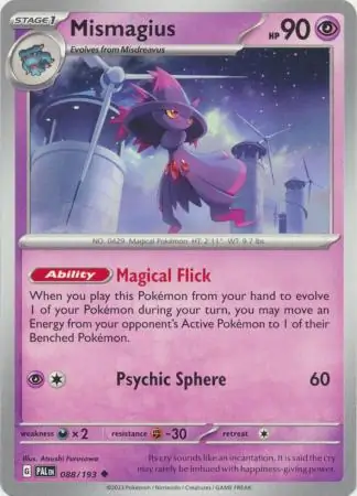 Mismagius Pokemon card from Paldea Evolved
