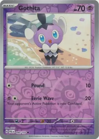 Gothita Reverse Holo Pokemon card from Paldea Evolved