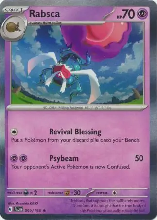Rabsca Pokemon card from Paldea Evolved