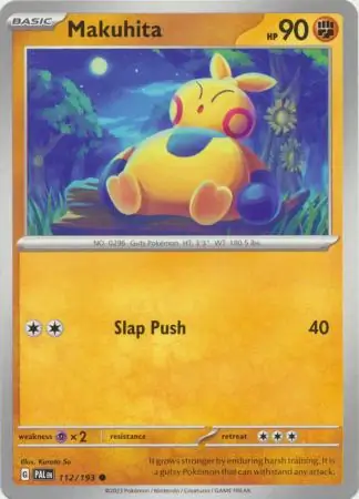 Makuhita Pokemon card from Paldea Evolved