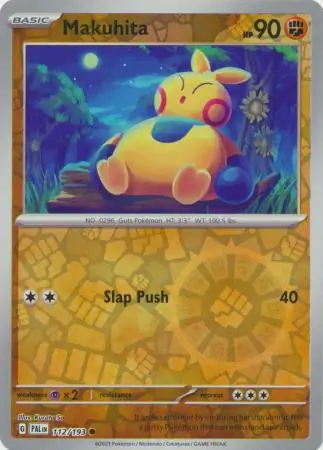Makuhita Reverse Holo Pokemon card from Paldea Evolved