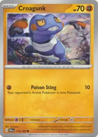Croagunk Pokemon card from Paldea Evolved