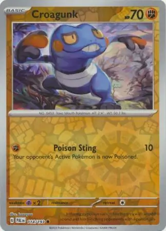 Croagunk Reverse Holo Pokemon card from Paldea Evolved
