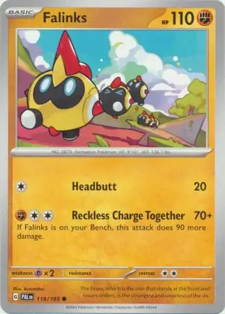 Falinks Pokemon card from Paldea Evolved