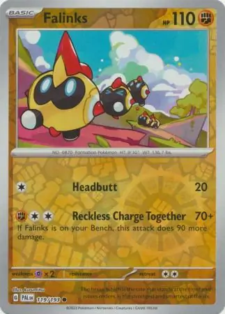 Falinks Reverse Holo Pokemon card from Paldea Evolved
