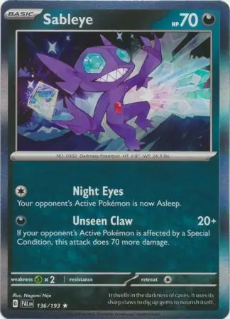 Sableye Pokemon card from Paldea Evolved