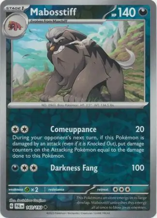 Mabosstiff Reverse Holo Pokemon card from Paldea Evolved