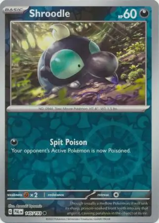 Shroodle Reverse Holo Pokemon card from Paldea Evolved