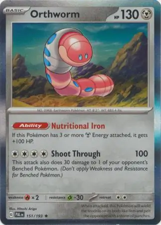 Orthworm Pokemon card from Paldea Evolved