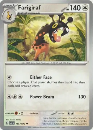 Farigiraf Pokemon card from Paldea Evolved