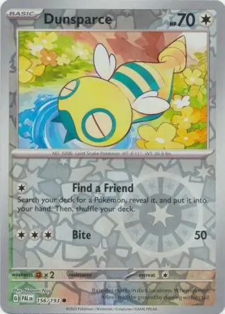 Dunsparce Reverse Holo Pokemon card from Paldea Evolved