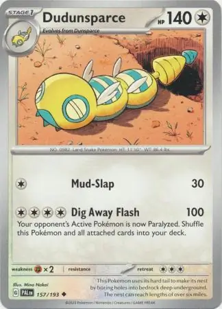 Dudunsparce Pokemon card from Paldea Evolved