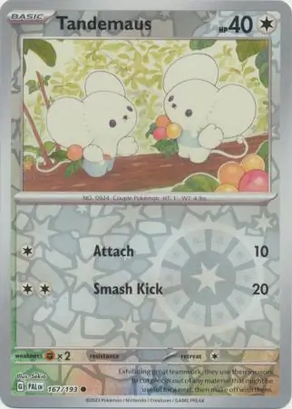 Tandemaus Reverse Holo Pokemon card from Paldea Evolved