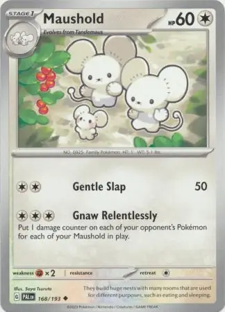 Maushold Pokemon card from Paldea Evolved