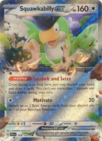 Squawkabilly ex Pokemon card from Paldea Evolved