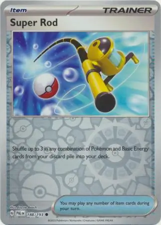 Super Rod Reverse Holo Pokemon card from Paldea Evolved