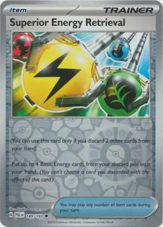 Superior Energy Retrieval Reverse Holo Pokemon card from Paldea Evolved