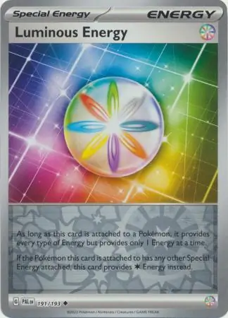 Luminous Energy Reverse Holo Pokemon card from Paldea Evolved