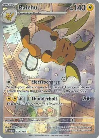 Raichu Pokemon card from Paldea Evolved