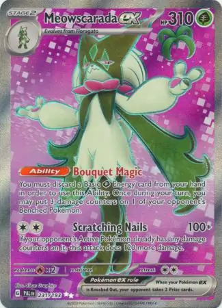 Meowscarada ex Pokemon card from Paldea Evolved