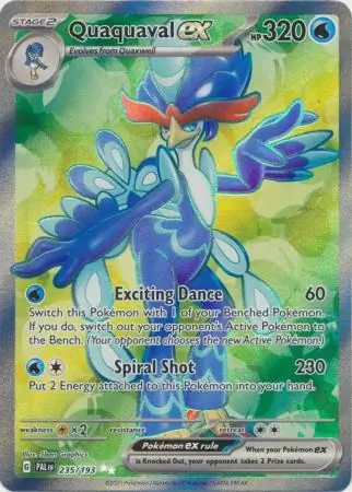 Quaquaval ex Pokemon card from Paldea Evolved