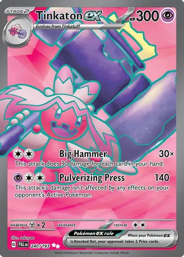 Tinkaton ex Pokemon card from Paldea Evolved